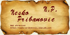 Neško Pribanović vizit kartica